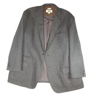Joseph Abboud Sport Coat Mens 3XL Gray Herringbone Wool Blend Elbow Patch Blazer